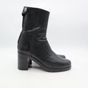 Alberto Fasciani Queen Black Leather Womens EU Size 36.5 Ankle Boots